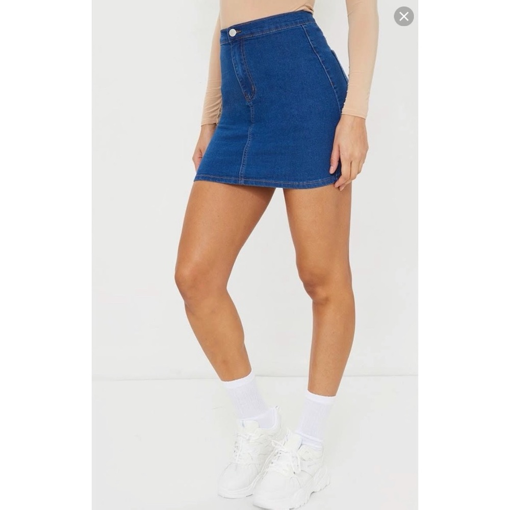 Pretty Little Thing Mid Wash Disco Fit Skirt